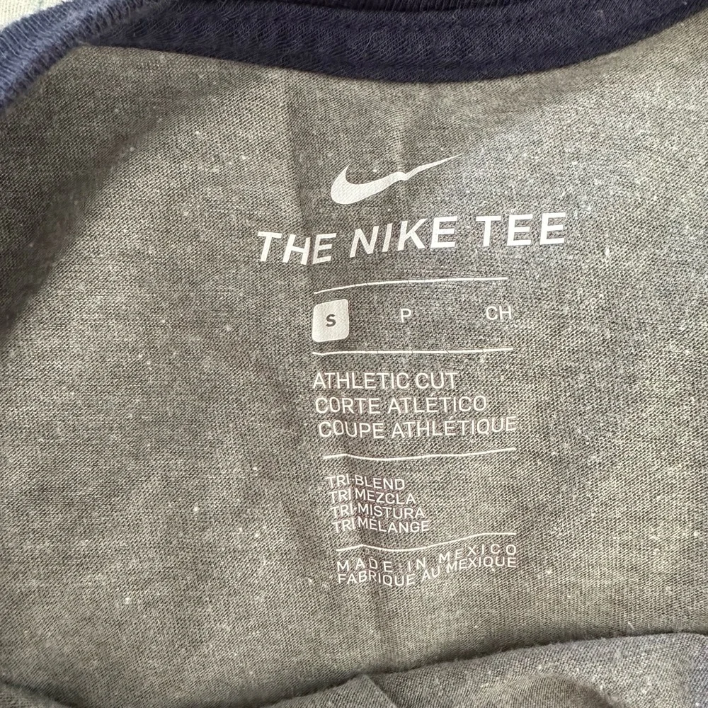 Nike Penn State Raglan Tee Mens Small Gray Navy 3/4 Sleeve NCAA Athletic Top